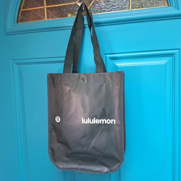 Tote Bag Lululemon with Logo and Snap Closure at top Canvas Dark Green - Picture 4 of 17